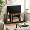 Dark wooden TV cabinet, Nordic minimalist living room storage combination solid wood floor-standing cabinet details Picture